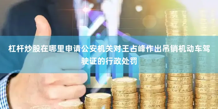 杠杆炒股在哪里申请公安机关对王占峰作出吊销机动车驾驶证的行政处罚