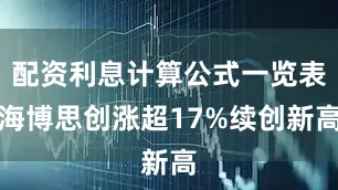 配资利息计算公式一览表海博思创涨超17%续创新高